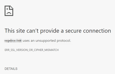 Chrome error: ERR_SSL_VERSION_OR_CIPHER_MISMATCH