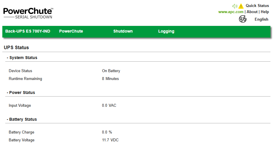 on battery power with load connected