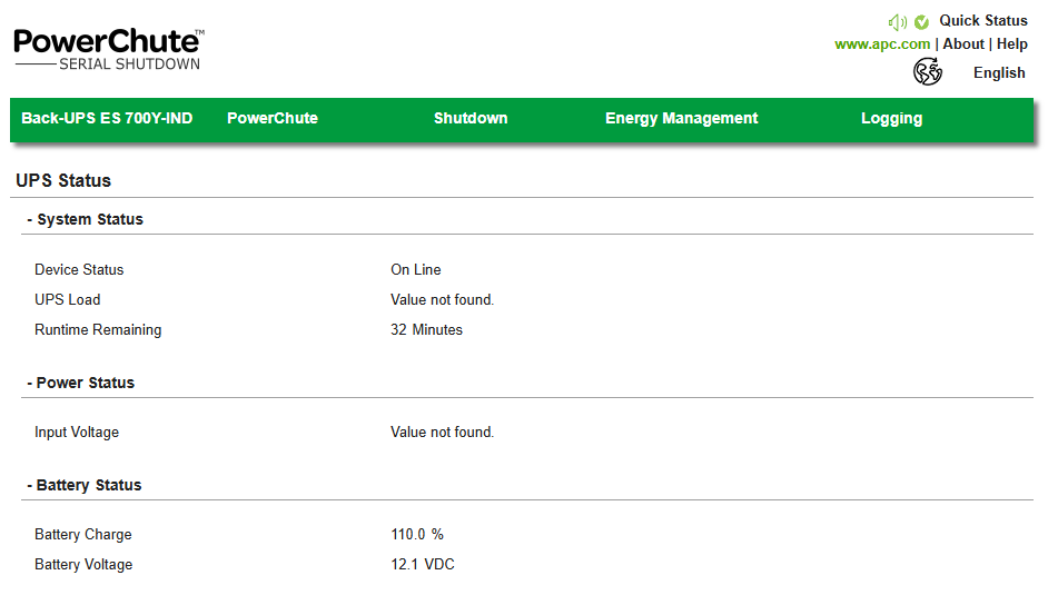 back to mains power & after running self test